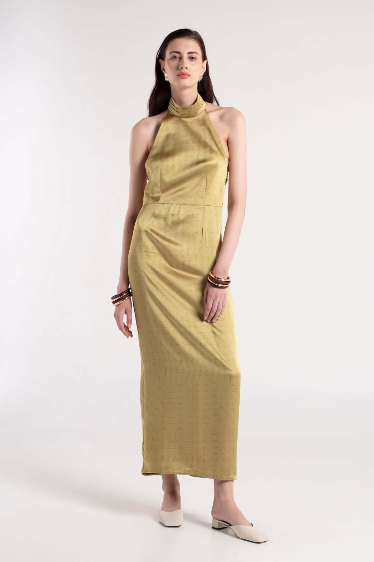 BERN - Green Satin Dress