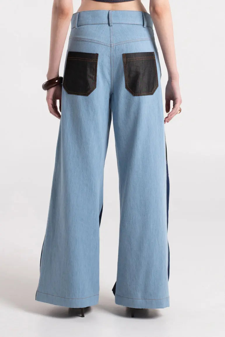 HANS - Low Crotch & Waist Jeans with Pleated Legs MAYAMU