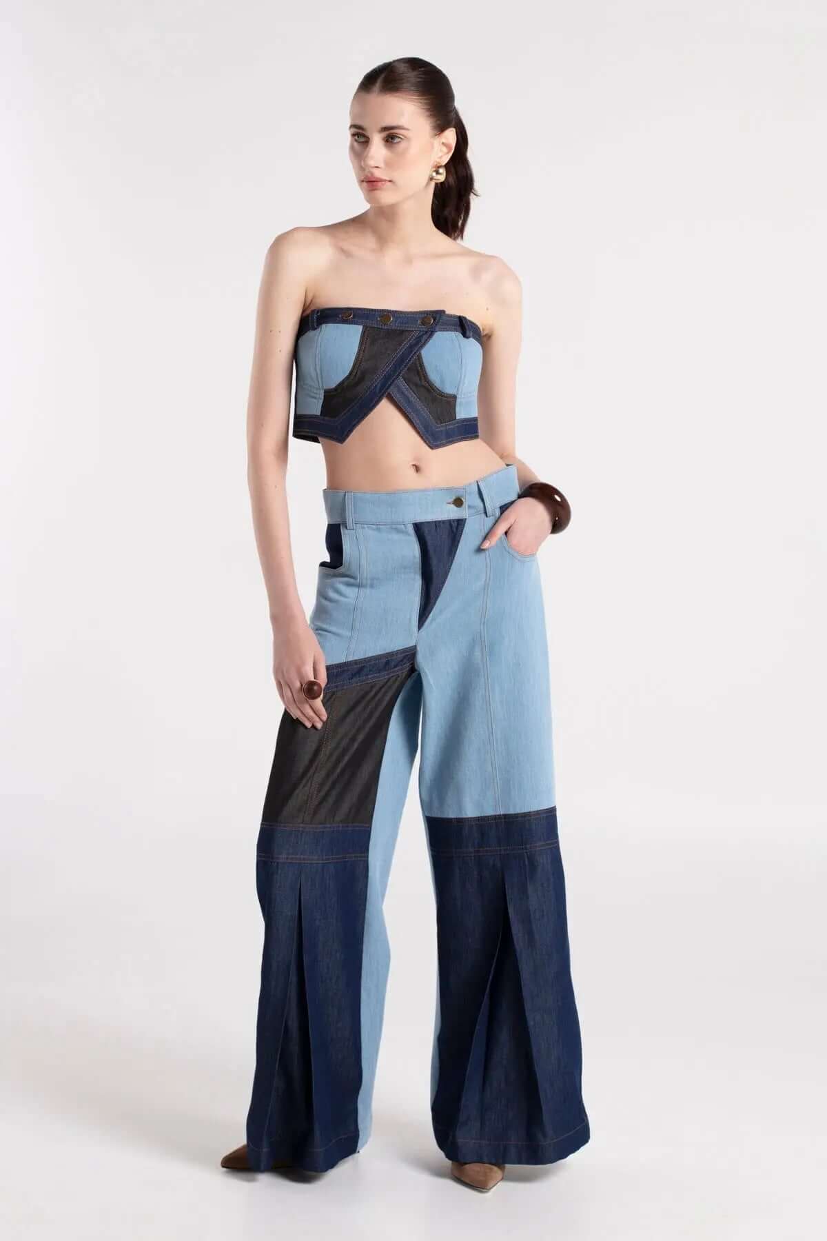 HANS - Low Crotch & Waist Jeans with Pleated Legs MAYAMU