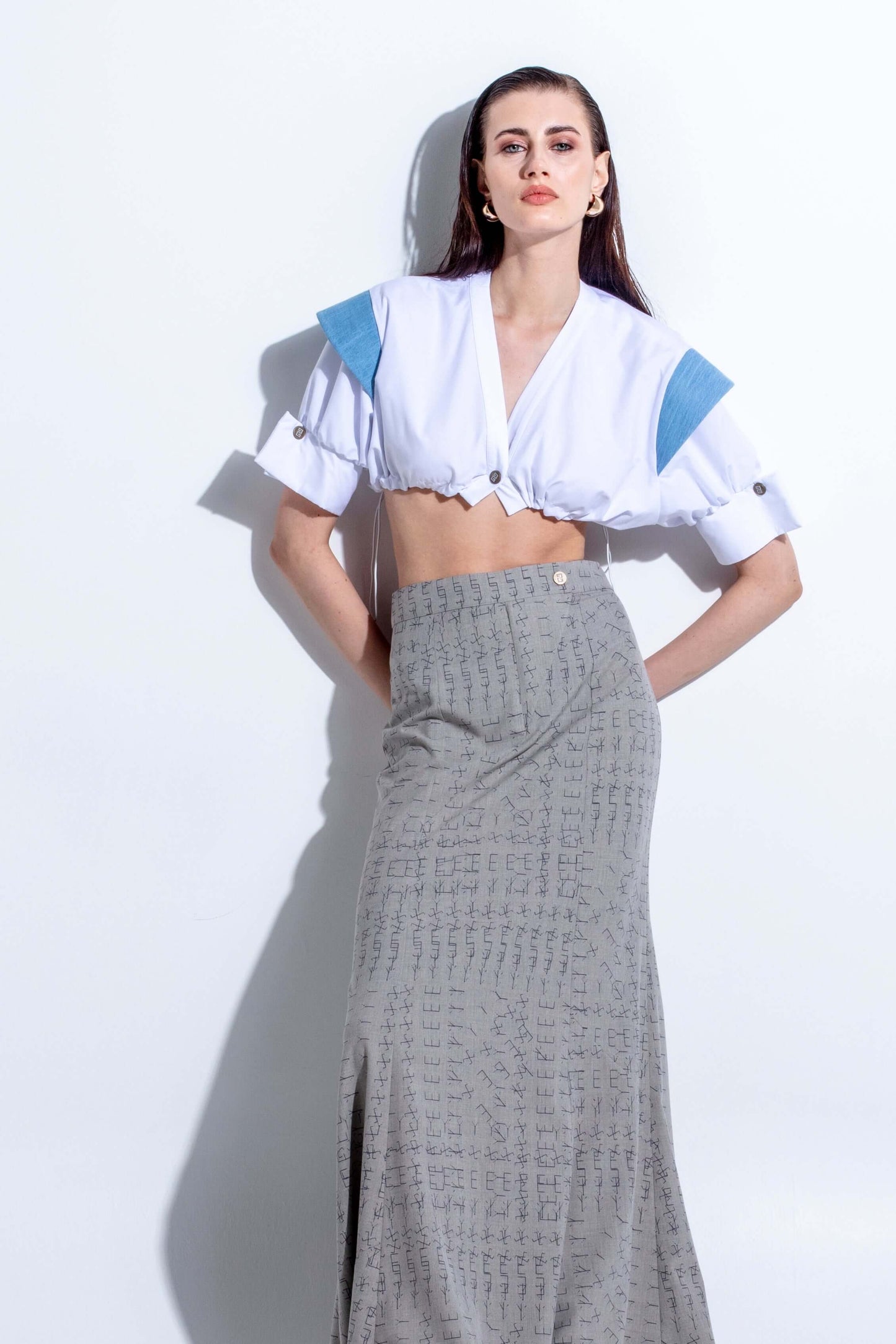 KIBE - Patterned Maxi Fishtail Skirt MAYAMU