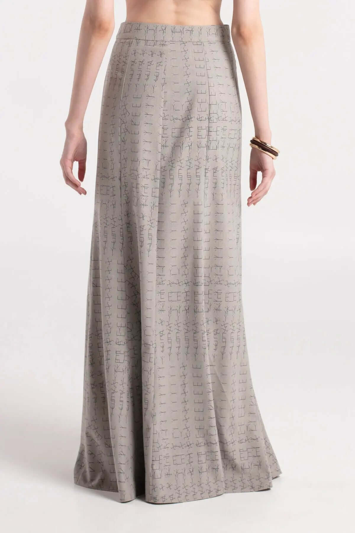 KIBE - Patterned Maxi Fishtail Skirt MAYAMU
