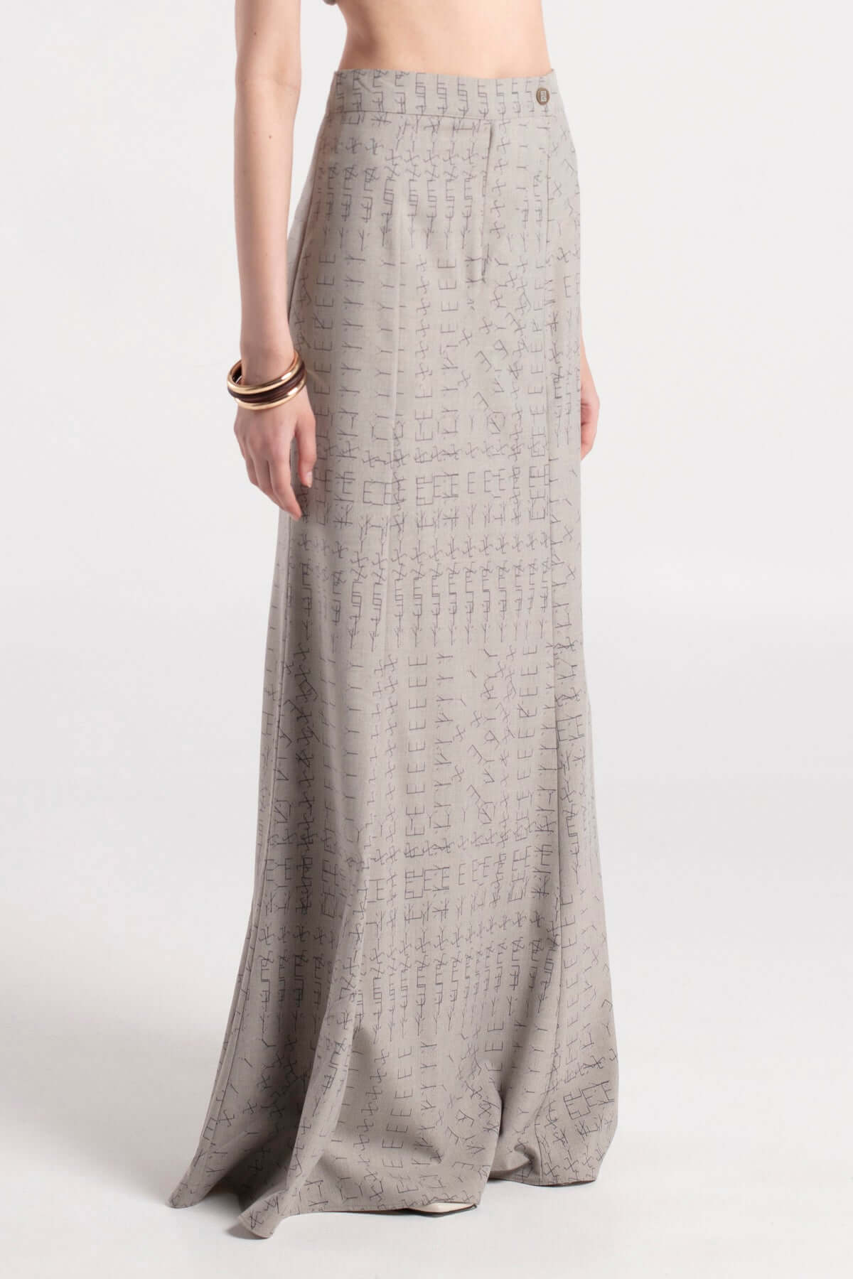 KIBE - Patterned Maxi Fishtail Skirt MAYAMU