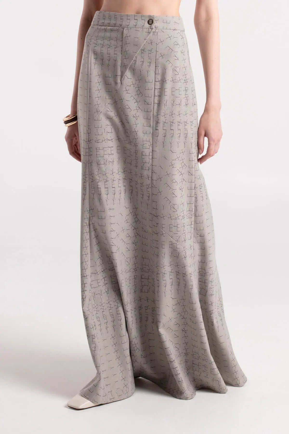 KIBE - Patterned Maxi Fishtail Skirt MAYAMU