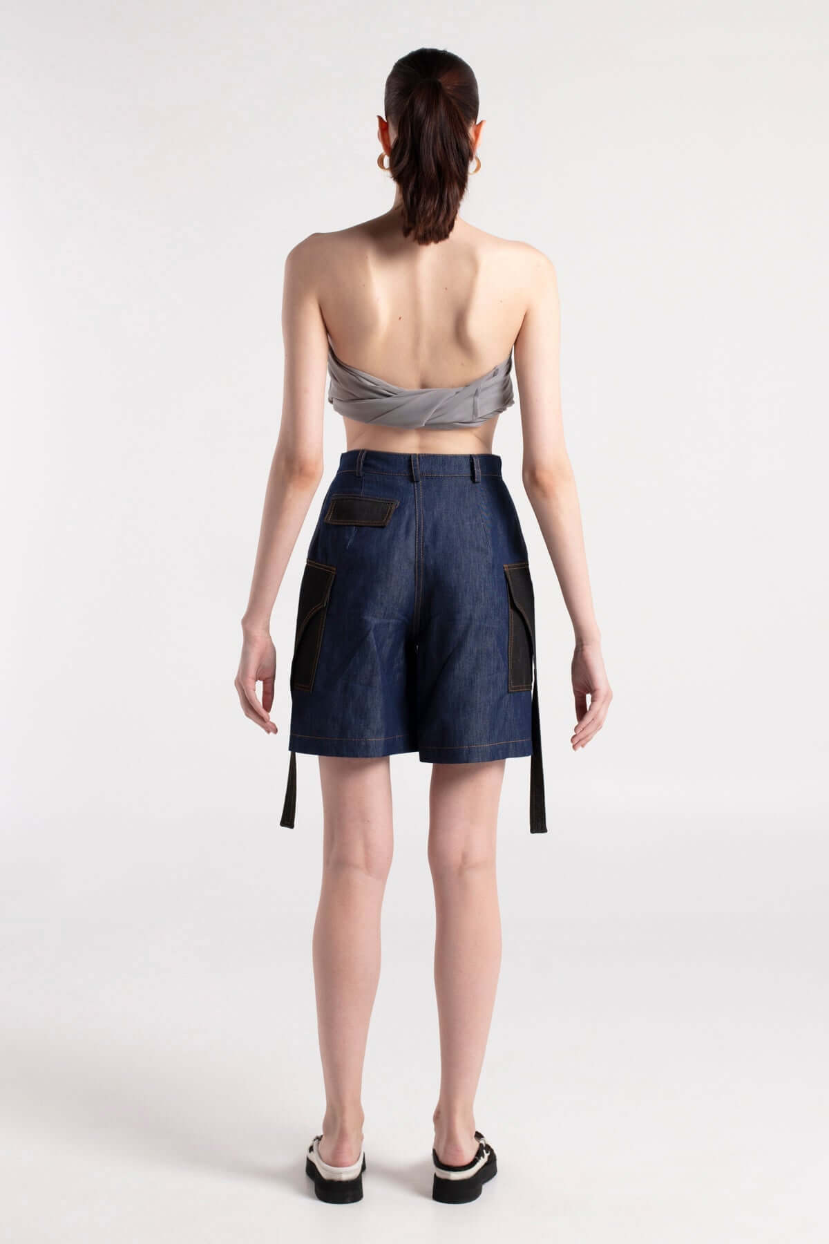 SADE - Pleated Shorts with Flap Side Pockets MAYAMU