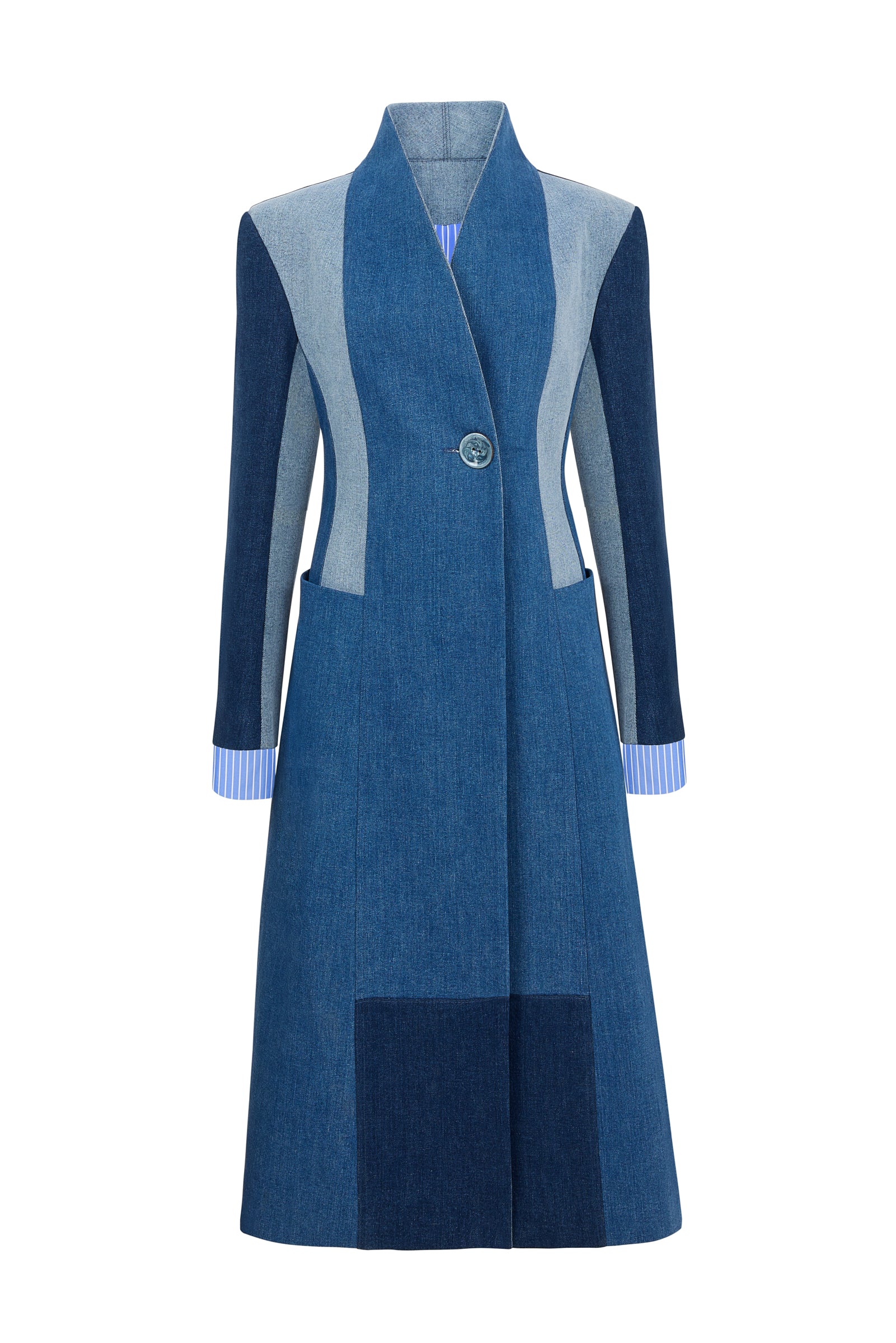 EDGE - Jacket with Three Different Shades of Denim