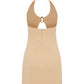 EIRA - Beige Mini Dress with Antique Gold Accessories