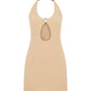 EIRA - Beige Mini Dress with Antique Gold Accessories