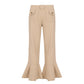 ELDA - Stud Detailed Beige Canvas Pants