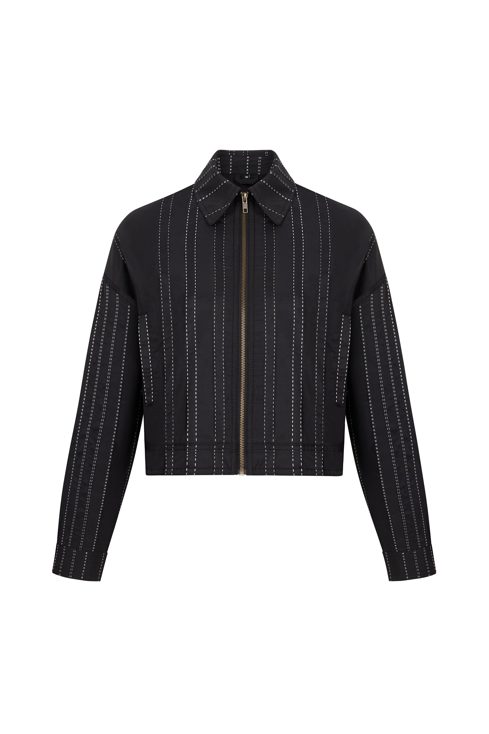 LOOM - Black Jacket with White Stitch Detail