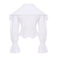 MERRIL - Wide Collar White Shirt with Ruffle Sleeve Detail