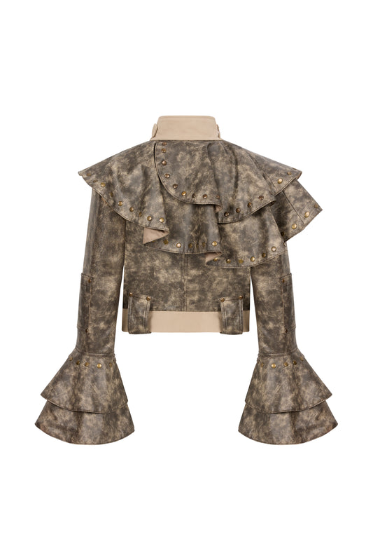 NUDA - Stud Detailed Faux Leather Jacket