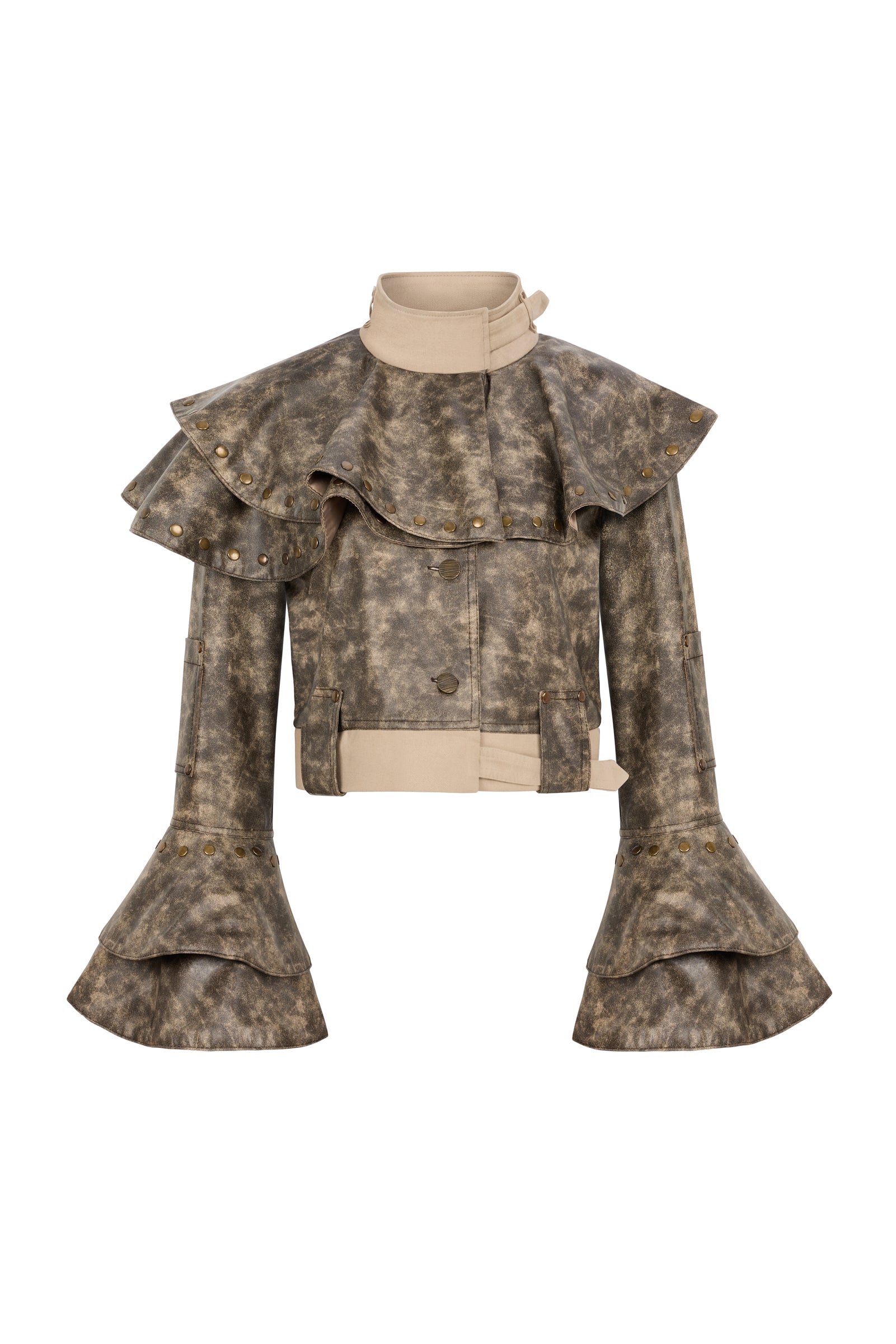 NUDA - Stud Detailed Faux Leather Jacket