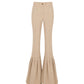 ZELDA - Stud Detailed Beige Canvas Pants with Leg Detail